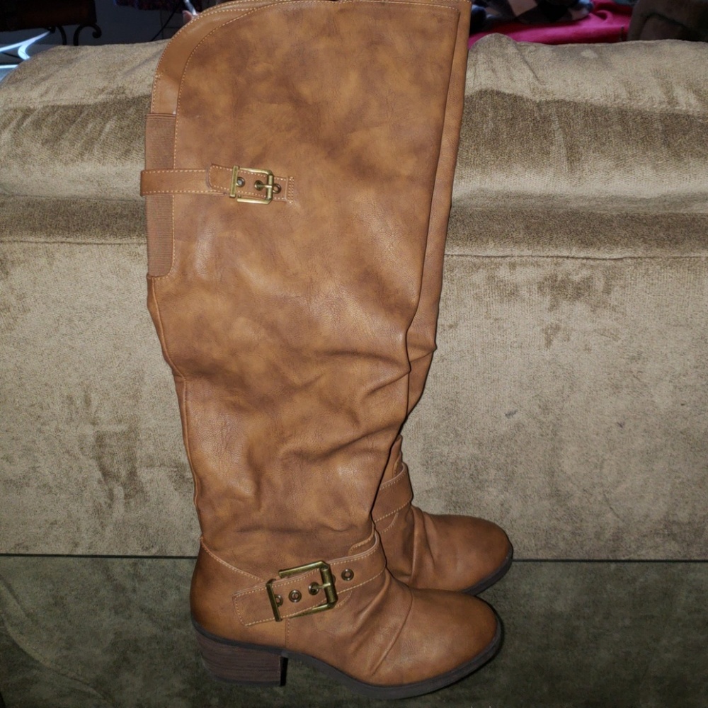 Carlos Santana New Brown Leather Riding Boots